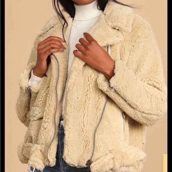 Free people so cozy slouchy teddy sherpa jacket coat - Picture 4 of 6